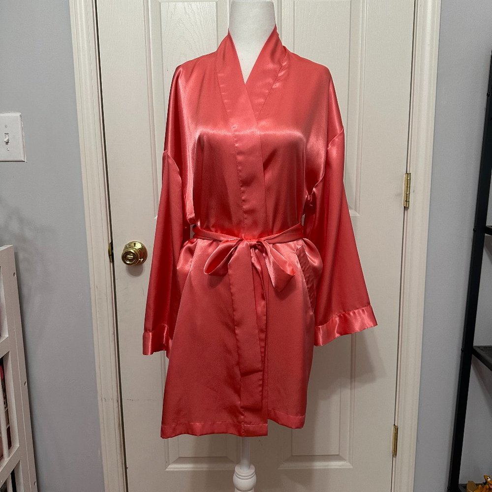 VICTORIA'S SECRET PINK SATIN ROBE KIMONO
